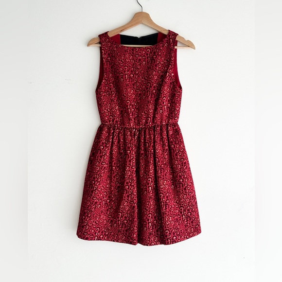 NEW Alice + Olivia Leopard Print Red Dress - Picture 1 of 8